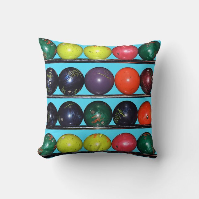 Bowling Blitz Throw Pillow (Front)