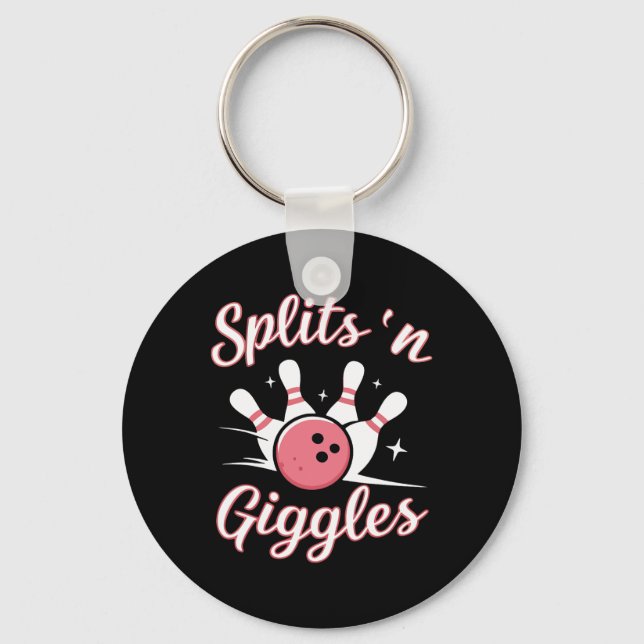 Bowling Bowler Funny Splits N Giggles Bowling Byll Keychain (Front)