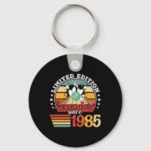 Bowling Bowling Birthday 1985 Bowling Byll Birthda Keychain