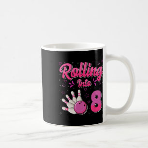 Bowling Boy Girl Birthday Rolling Into 8 Funny 8th Coffee Mug