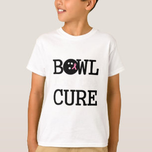 Bowling Breast Cancer Bowler Pink Ribbon Bowl For  T-Shirt