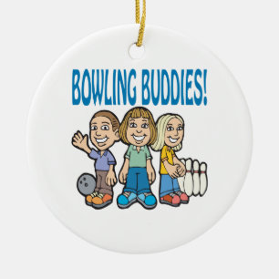 Bowling Buddies Ceramic Ornament