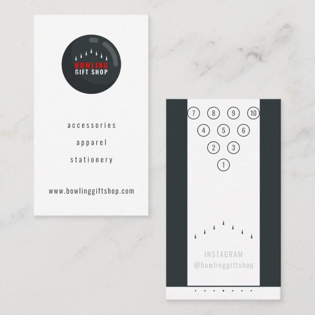 Bowling Business | Bowling Pins Gutter Foul Line Card (Front/Back)