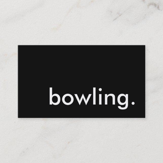 bowling. business card (Front)