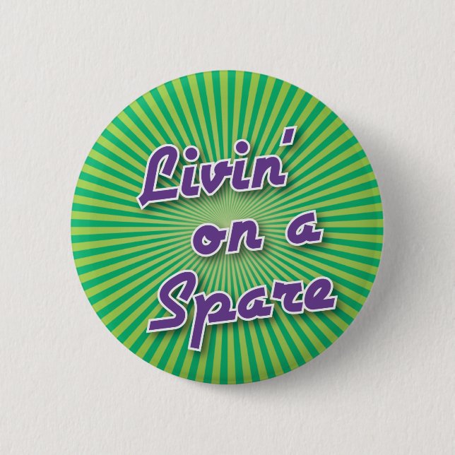 Bowling Button: Livin' on a Spare 2 Inch Round Button (Front)