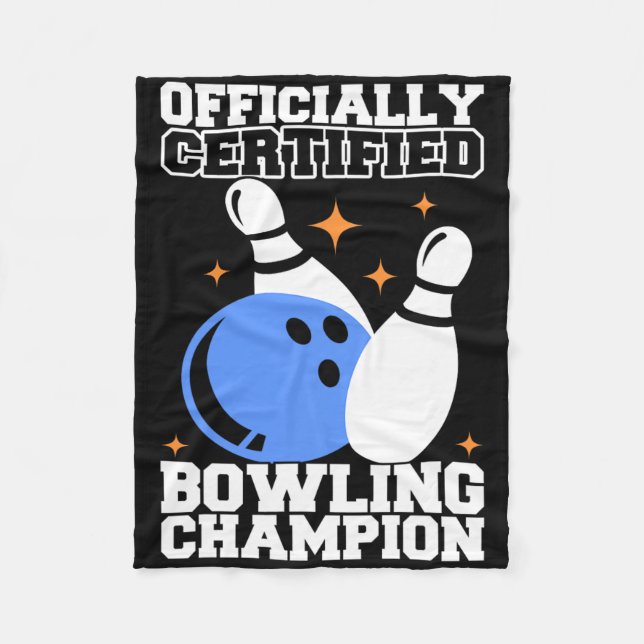 Bowling Byll Bowler Outfit Bowling Champion  Fleece Blanket (Front)