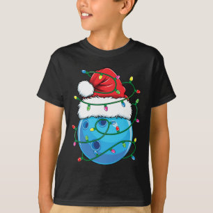 Bowling Byll With Santa Hat Men Boys Christmas Xma T-Shirt