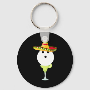 Bowling Byll With Sombrero And Margarita Sport Cin Keychain