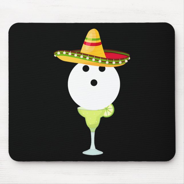 Bowling Byll With Sombrero And Margarita Sport Cin Mouse Pad (Front)