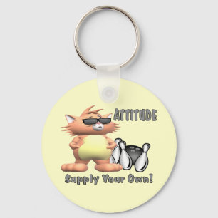 Bowling Cat: Attitude Keychain