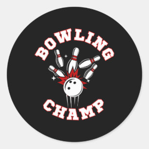 Bowling Champ Champion  Classic Round Sticker