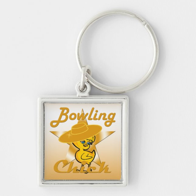 Bowling Chick #10 Keychain (Front)
