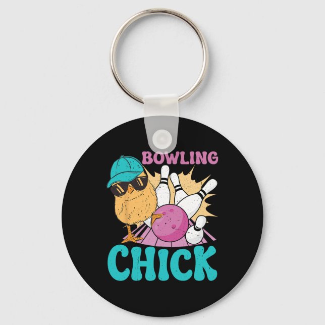 Bowling Chick 1  Keychain (Front)