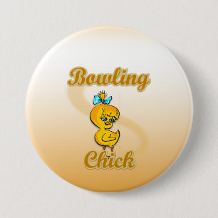 Bowling Chick 3 Inch Round Button