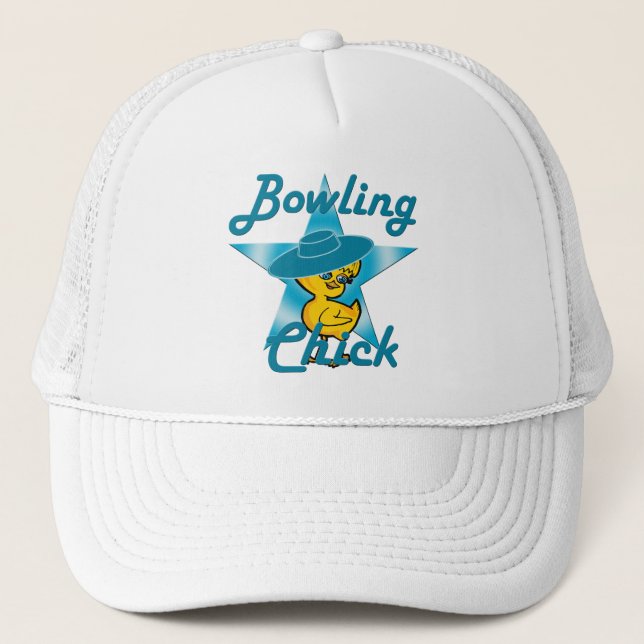 Bowling Chick #7 Trucker Hat (Front)