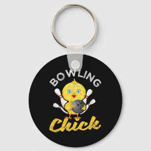 Bowling Chick Funny Bowlers Women Cute Bowler Spor Keychain