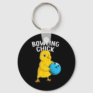 Bowling Chick Funny Women Girls Bowling Cute Keychain