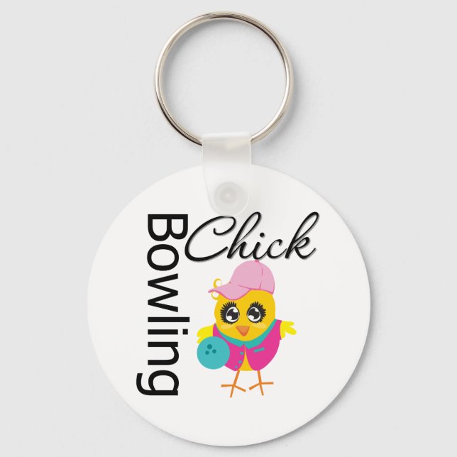 Bowling Chick Keychain (Front)