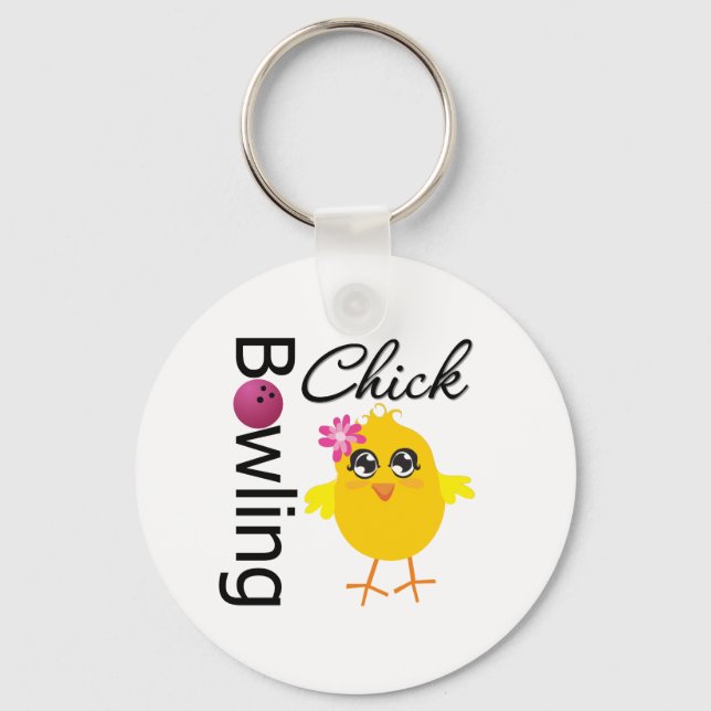 Bowling Chick Keychain (Front)