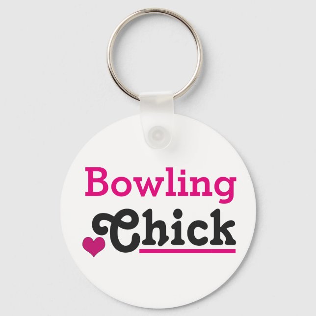 Bowling Chick Keychain (Front)