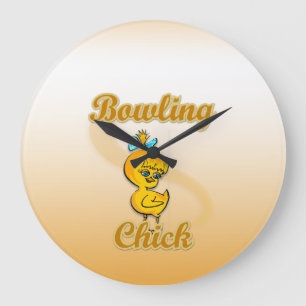 Bowling Chick Large Clock