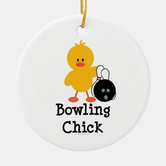 Bowling Chick Ornament (Front)