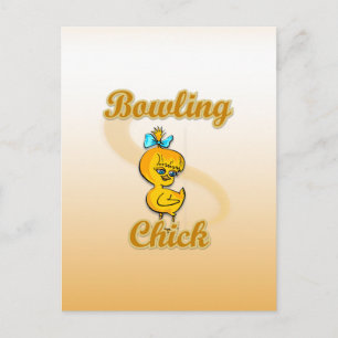 Bowling Chick Postcard
