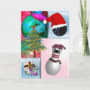Bowling Christmas Holiday Card