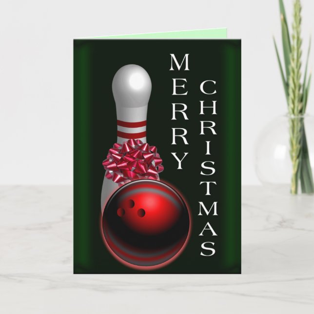 Bowling Christmas Holiday Card (Front)
