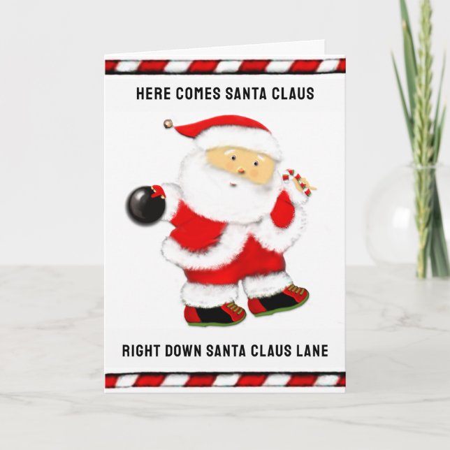 Bowling Christmas Holiday Card (Front)