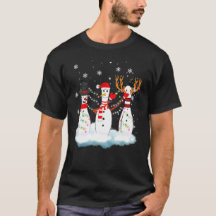 Bowling Christmas Pajama Lights Reindeer Santa Fun T-Shirt