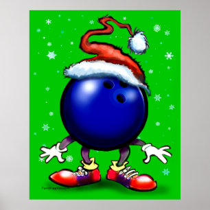 Bowling Christmas Poster