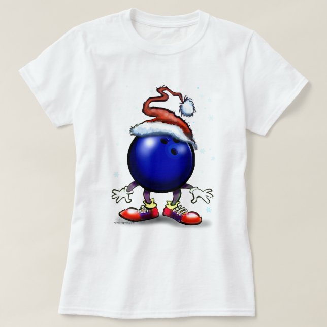 Bowling Christmas T-Shirt (Design Front)