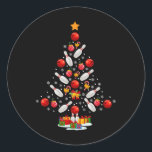 Bowling Christmas Tree Funny Bowling Lovers Novelt Classic Round Sticker<br><div class="desc">Bowling Christmas Tree Funny Bowling Lovers Novelty</div>