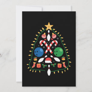 Bowling christmas tree invitation