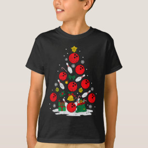 Bowling Christmas Tree Lights Xmas Bowler Sport Me T-Shirt