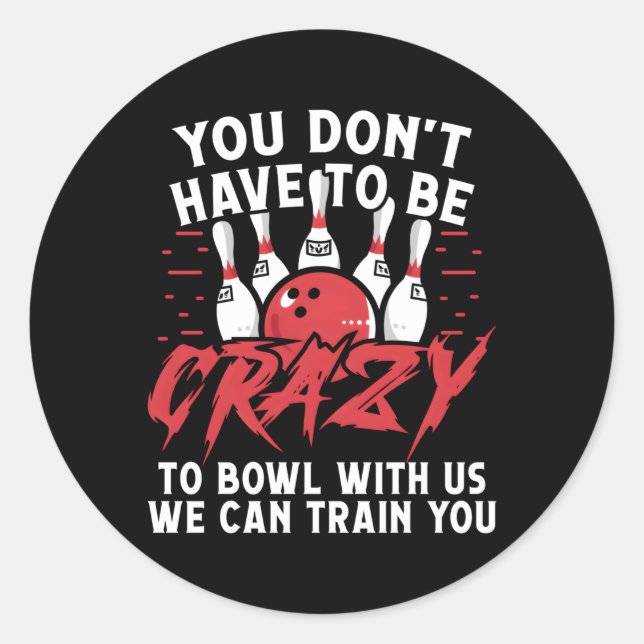 Bowling Classic Round Sticker (Front)