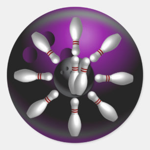 Bowling Classic Round Sticker