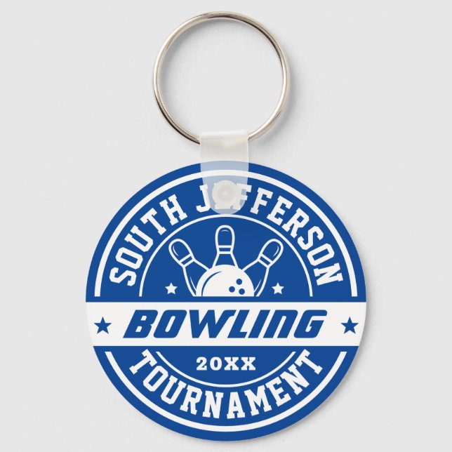Bowling Club Tournament Personalized Sports Keychain (Front)