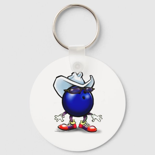 Bowling Cowboy Keychain (Front)