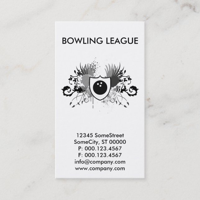 bowling crest business card (Front)