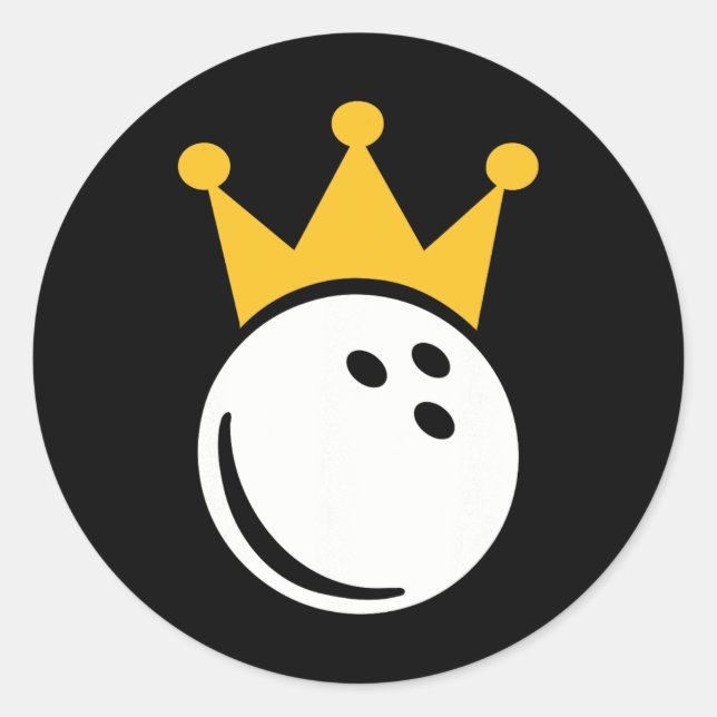 Bowling Crown  Classic Round Sticker (Front)
