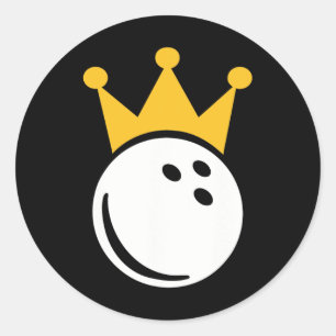 Bowling Crown Classic Round Sticker