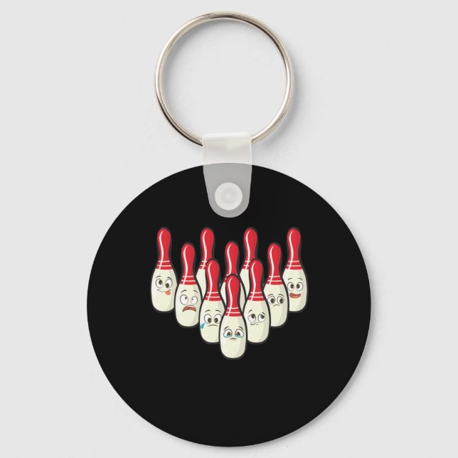 Bowling Crying Cute Bowlers Skittles Sport Gift Keychain (Front)