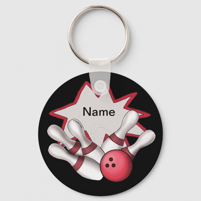Bowling custom name keychain (Front)