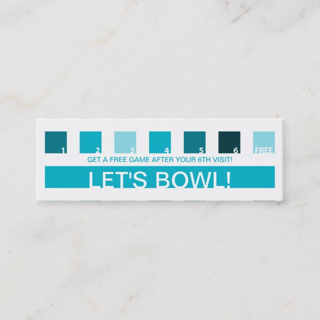 BOWLING customer appreciation (mod squares) Loyalty Card (Front)