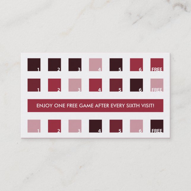 BOWLING customer appreciation (mod squares) Loyalty Card (Front)