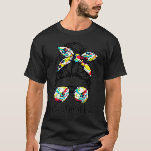 Bowling Cute Mom Funny Mom Life Messy Bun Sunglass T-Shirt
