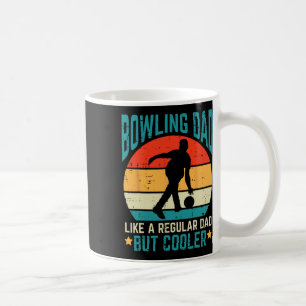 Bowling Dad Cooler Retro Fathers Day Bowler Daddy Coffee Mug