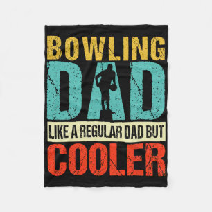 Bowling Dad Funny Bowlers Spare Bowling Pin Strike Fleece Blanket